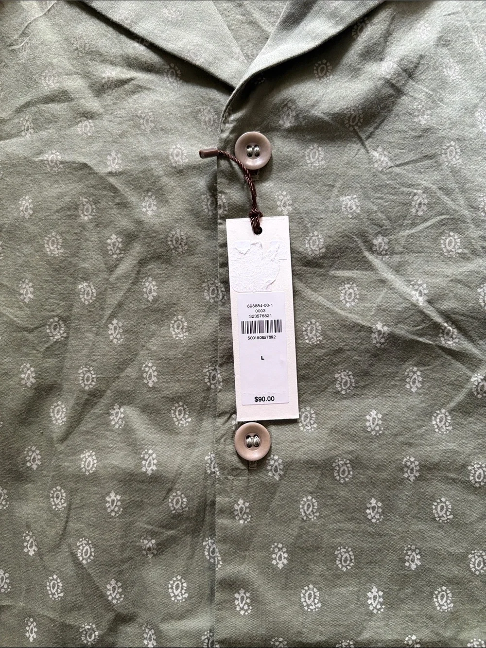 Banana Republic Olive Green Short-Sleeve Button-Down Shirt